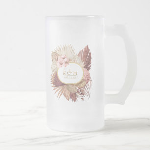 Boho-Oase Hochzeitsblumenrahmen ID959 Mattglas Bierglas