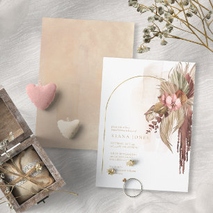 Boho-Oase Hochzeitsflorales Brautparty-ID959 Einladung