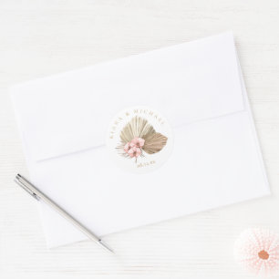 Boho-Oase Hochzeitsflorales ID959 Runder Aufkleber