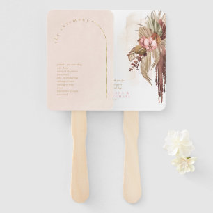 Boho-Oase-Hochzeitsprogramm Rosé ID959 Fächer