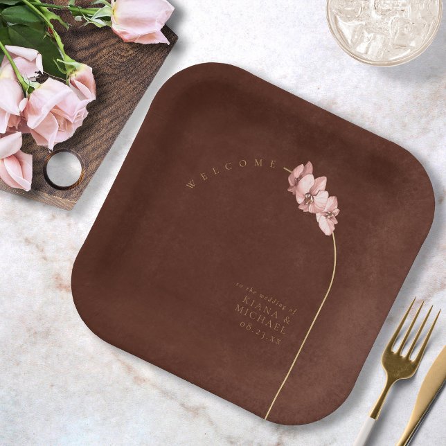 Boho Oasis Orchid Arch Wedding Welcome ID959  Pappteller (Von Creator hochgeladen)