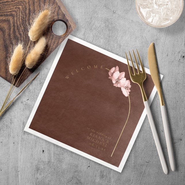 Boho Oasis Orchid Arch Wedding Welcome ID959 Serviette (Von Creator hochgeladen)