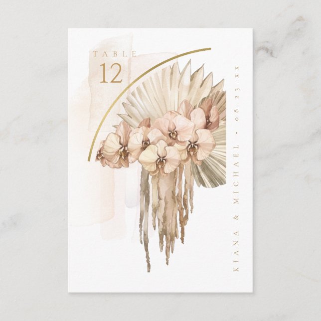 Boho Oasis Wedding Bouquet Tischnummer ID959 (Vorderseite)