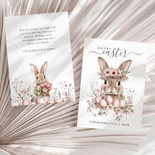 Boho Oaster Hübsch Bunny Blush Blumeneier Feiertagskarte