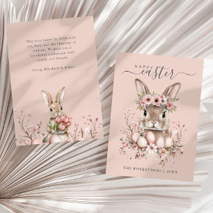 Boho Oaster Hübsch Bunny Blush Blumeneier Feiertagskarte