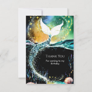 Boho Ocean Mermaid Birthday Dankeskarte
