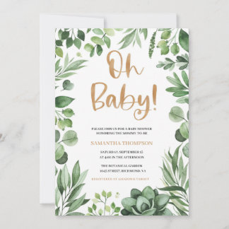Boho Oh Baby Dusche Einladung, Sukkulent einladen Einladung
