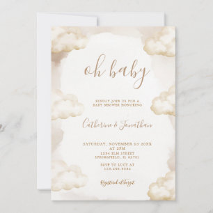 Boho Oh Baby Geschlechtsneutrale Cloud-Baby-Party Einladung