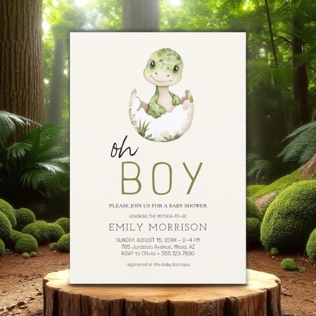 Boho Oh Boy Dinosaur Baby Boy Dusche Einladung (Von Creator hochgeladen)