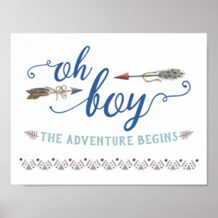 Boho Oh Boy Tribal Baby Dusche Schild