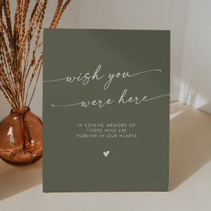 Boho Olive Green Memorial Wish You Wish Sockelschild