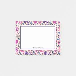 Boho Ombre Pink + Lila Blumenmuster Post-it Klebezettel
