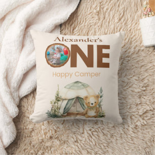 Boho One Happy Camper 1. Geburtstag Party Kissen