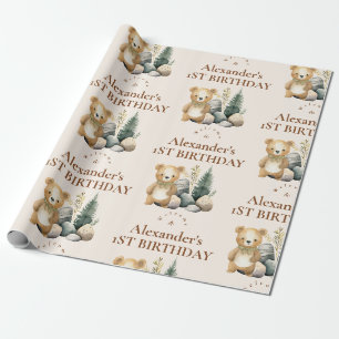 Boho One Happy Camper 1. Geburtstagsfeier  Geschenkpapier