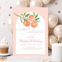 Boho One Sweet Peach Birthday Einladung