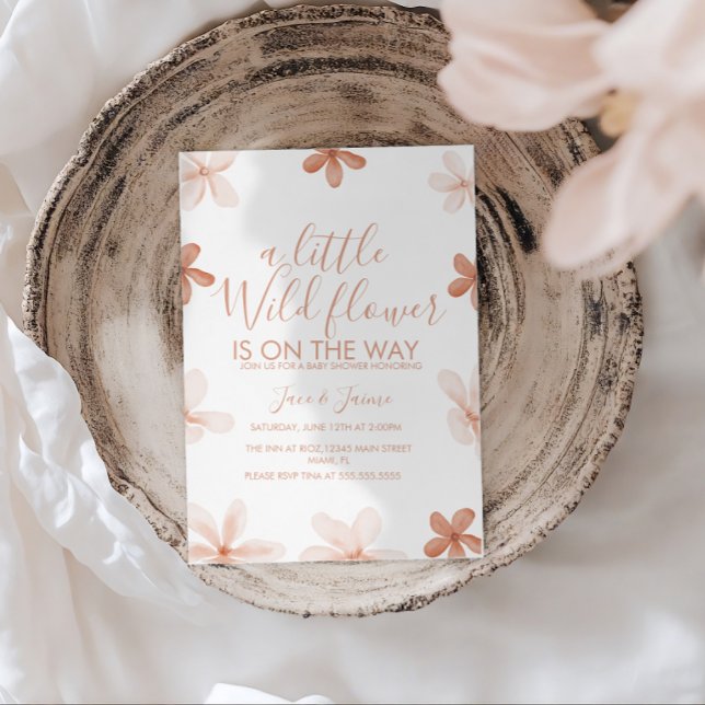 Boho One Wilde Blumen Baby Shower Einladung (Von Creator hochgeladen)