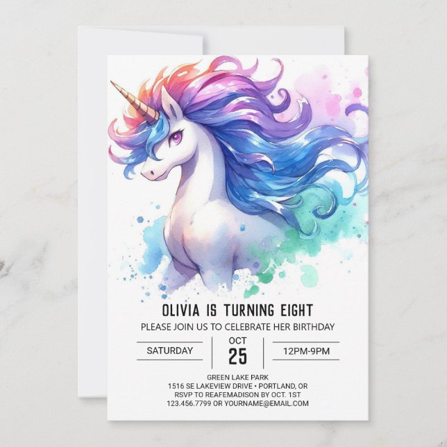 Boho Online Horse Birthday Einladung (Vorderseite)
