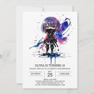 Boho Online Little Ninja Geburtstag Einladung