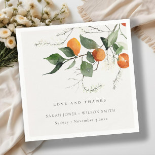 Boho Orange Blossom Botanische Hochzeit Serviette