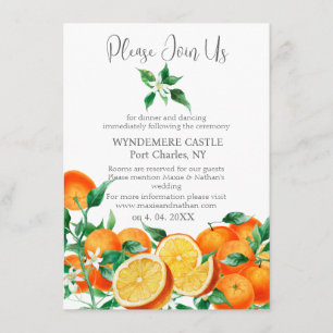 Boho Orange Blossom QR Code Wedding Begleitkarte