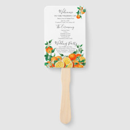 Boho Orange Blossom Wedding Program Fächer