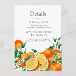 Boho Orange Blossom Wedding QR Code Begleitkarte
