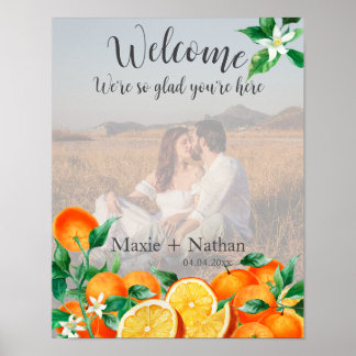 Boho Orange Blossom Wedding Welcome Foto Poster