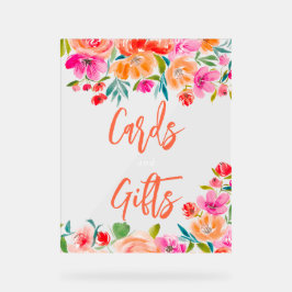 Boho orange blühende Wildblumen Brautgeschenke Zei Acrylschild