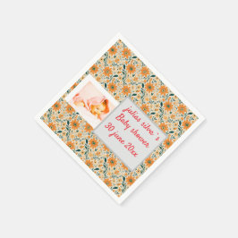 Boho orange Blume Babydusche Papiermaschine Napole Serviette