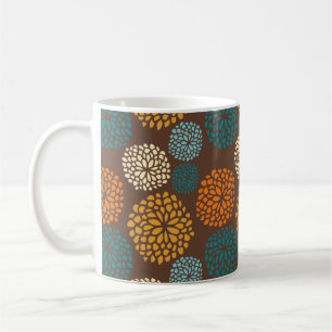 Boho Orange Brown Retro Polka Dots farbenfroh Kaffeetasse