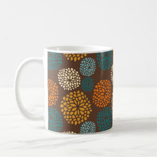 Boho Orange Brown Retro Polka Dots farbenfroh Kaffeetasse