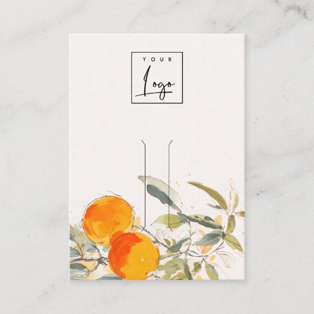 Boho Orange Fruchtfarben-Haarnadeldisplay Visitenkarte (Vorderseite)