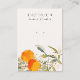 Boho Orange Fruit Watercolor Hairpin Clip Display Visitenkarte
