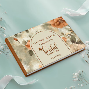 Boho-Orange-Hochzeitsgästebuch Gästebuch