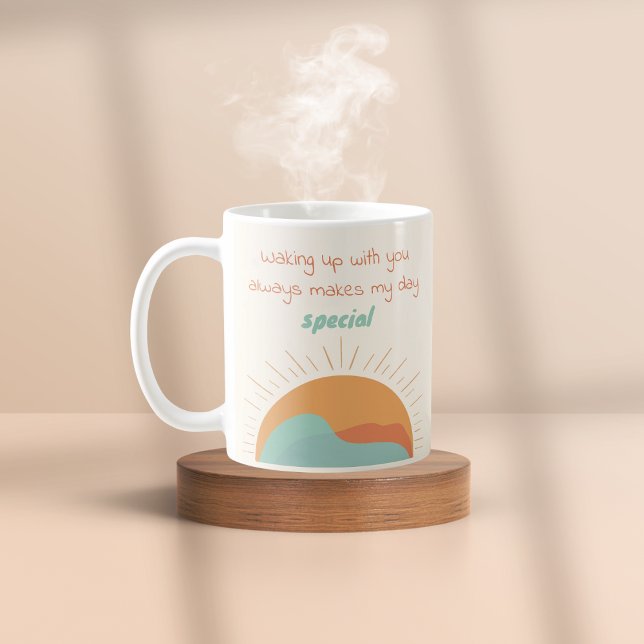 Boho Orange Mountain Sun Making My Day Special Kaffeetasse (Von Creator hochgeladen)