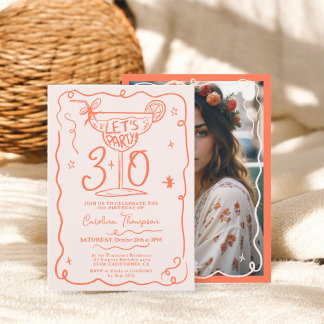 Boho orange-quirkische Whimsikschriften 30 Geburts Einladung