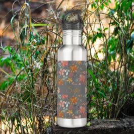 Boho orange rosa Blume Wasserfarbmuster Edelstahlflasche