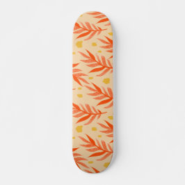 Boho Orange Tropical Blätter Jungle Pflanze Ästhet Skateboard