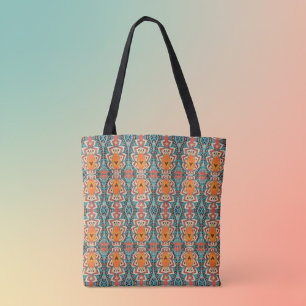Boho Orange und türkisfarbene Stämme Inspiriert