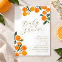Boho Orange Zitrusfrucht Wasserfarbe Babyparty