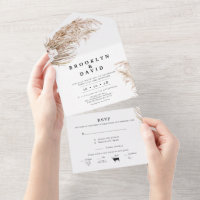 Boho Orchard Pampas Grass All in one Einladung