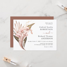 Boho Orchid Pampas Terracotta Hochzeit Einladung