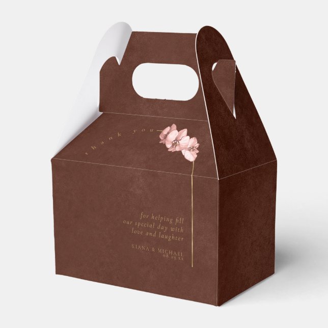 Boho-Orchideen-Bogen-Hochzeits-Dankeschön ID959 Geschenkschachtel (Vorderseite)