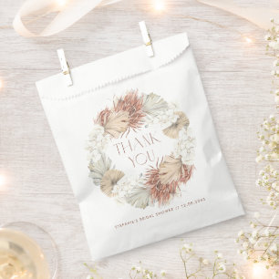 Boho-Orchideen- und Trockenpalmen-Kranz-Brautjungf Geschenktütchen