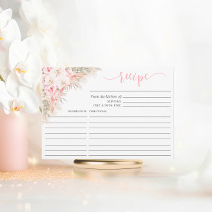 Boho Orchids Pampas Floral Brautparty RECIPE Begleitkarte