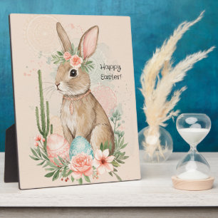 Boho-Osterhase Whimsical Pastell Fotoplatte