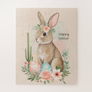 Boho-Osterhase Whimsical Pastell Puzzle