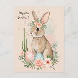 Boho-Osterhasen-Postkarte – minimalistisches Manda Feiertagspostkarte
