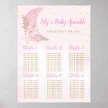 Boho Over the Moon Baby Shower Chart