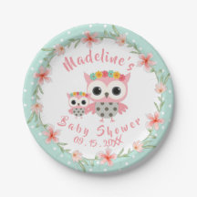 Boho Owl Baby Duschpapier Teller